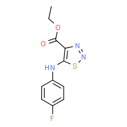 ChemSpider 2D Image | Ethyl 5-[(4-fluorophenyl)amino]-1,2,3-thiadiazole-4-carboxylate | C11H10FN3O2S