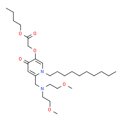 ChemSpider 2D Image | Butyl [(6-{[bis(2-methoxyethyl)amino]methyl}-1-decyl-4-oxo-1,4-dihydro-3-pyridinyl)oxy]acetate | C28H50N2O6