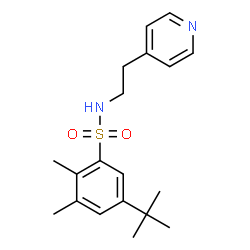 ChemSpider 2D Image | 2,3-Dimethyl-5-(2-methyl-2-propanyl)-N-[2-(4-pyridinyl)ethyl]benzenesulfonamide | C19H26N2O2S