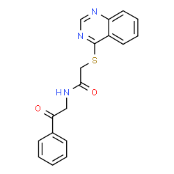 ChemSpider 2D Image | N-(2-Oxo-2-phenylethyl)-2-(4-quinazolinylsulfanyl)acetamide | C18H15N3O2S