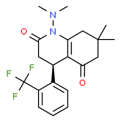 ChemSpider 2D Image | (4R)-1-(Dimethylamino)-7,7-dimethyl-4-[2-(trifluoromethyl)phenyl]-4,6,7,8-tetrahydro-2,5(1H,3H)-quinolinedione | C20H23F3N2O2
