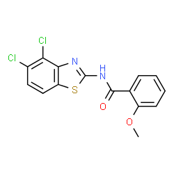 ChemSpider 2D Image | N-(4,5-Dichloro-1,3-benzothiazol-2-yl)-2-methoxybenzamide | C15H10Cl2N2O2S