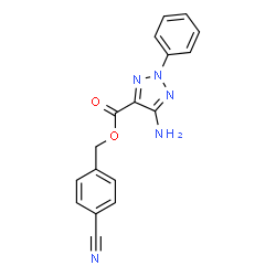 ChemSpider 2D Image | 4-Cyanobenzyl 5-amino-2-phenyl-2H-1,2,3-triazole-4-carboxylate | C17H13N5O2