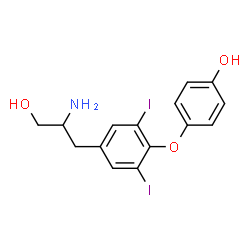 ChemSpider 2D Image | 4-[4-(2-Amino-3-hydroxypropyl)-2,6-diiodophenoxy]phenol | C15H15I2NO3