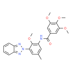 ChemSpider 2D Image | N-[3-(2H-Benzotriazol-2-yl)-2-methoxy-5-methylphenyl]-3,4,5-trimethoxybenzamide | C24H24N4O5