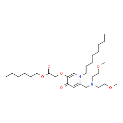 ChemSpider 2D Image | Hexyl [(6-{[bis(2-methoxyethyl)amino]methyl}-1-octyl-4-oxo-1,4-dihydro-3-pyridinyl)oxy]acetate | C28H50N2O6