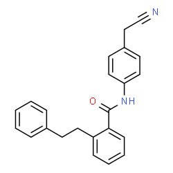 ChemSpider 2D Image | N-[4-(Cyanomethyl)phenyl]-2-(2-phenylethyl)benzamide | C23H20N2O