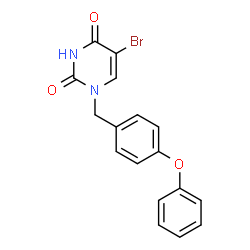 ChemSpider 2D Image | 5-Bromo-1-(4-phenoxybenzyl)-2,4(1H,3H)-pyrimidinedione | C17H13BrN2O3