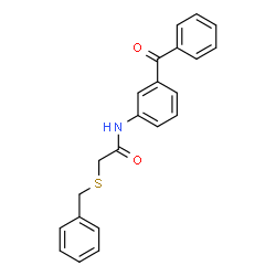 ChemSpider 2D Image | N-(3-Benzoylphenyl)-2-(benzylsulfanyl)acetamide | C22H19NO2S