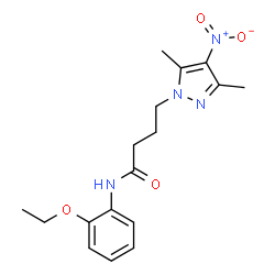 ChemSpider 2D Image | 4-(3,5-Dimethyl-4-nitro-1H-pyrazol-1-yl)-N-(2-ethoxyphenyl)butanamide | C17H22N4O4