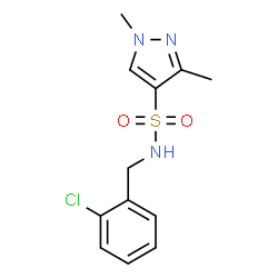 ChemSpider 2D Image | N-(2-Chlorobenzyl)-1,3-dimethyl-1H-pyrazole-4-sulfonamide | C12H14ClN3O2S