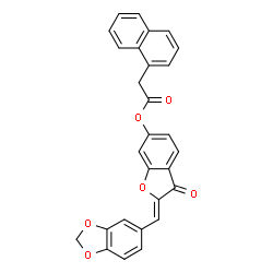 ChemSpider 2D Image | (2Z)-2-(1,3-Benzodioxol-5-ylmethylene)-3-oxo-2,3-dihydro-1-benzofuran-6-yl 1-naphthylacetate | C28H18O6
