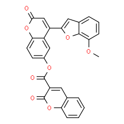 ChemSpider 2D Image | 4-(7-Methoxy-1-benzofuran-2-yl)-2-oxo-2H-chromen-6-yl 2-oxo-2H-chromene-3-carboxylate | C28H16O8