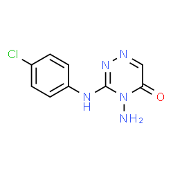 ChemSpider 2D Image | 4-Amino-3-[(4-chlorophenyl)amino]-1,2,4-triazin-5(4H)-one | C9H8ClN5O