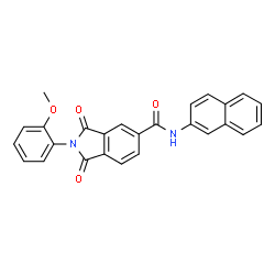 ChemSpider 2D Image | 2-(2-Methoxyphenyl)-N-(2-naphthyl)-1,3-dioxo-5-isoindolinecarboxamide | C26H18N2O4