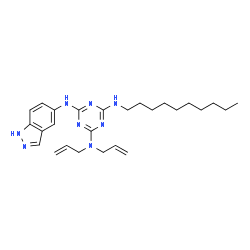 ChemSpider 2D Image | N~2~,N~2~-Diallyl-N~4~-decyl-N~6~-(1H-indazol-5-yl)-1,3,5-triazine-2,4,6-triamine | C26H38N8