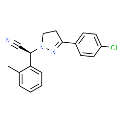 ChemSpider 2D Image | (2S)-[3-(4-Chlorophenyl)-4,5-dihydro-1H-pyrazol-1-yl](2-methylphenyl)acetonitrile | C18H16ClN3