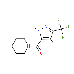 ChemSpider 2D Image | [4-Chloro-1-methyl-3-(trifluoromethyl)-1H-pyrazol-5-yl](4-methyl-1-piperidinyl)methanone | C12H15ClF3N3O