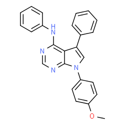 ChemSpider 2D Image | 7-(4-Methoxyphenyl)-N,5-diphenyl-7H-pyrrolo[2,3-d]pyrimidin-4-amine | C25H20N4O