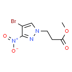 ChemSpider 2D Image | METHYL 3-(4-BROMO-3-NITROPYRAZOL-1-YL)PROPANOATE | C7H8BrN3O4