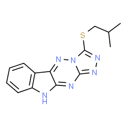 ChemSpider 2D Image | 3-(Isobutylsulfanyl)-1H-[1,2,4]triazolo[4',3':2,3][1,2,4]triazino[5,6-b]indole | C14H14N6S
