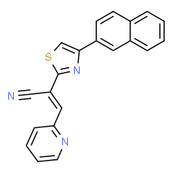 ChemSpider 2D Image | (2E)-2-[4-(2-Naphthyl)-1,3-thiazol-2-yl]-3-(2-pyridinyl)acrylonitrile | C21H13N3S
