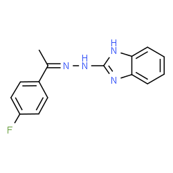 ChemSpider 2D Image | 2-{2-[1-(4-Fluorophenyl)ethylidene]hydrazino}-1H-benzimidazole | C15H13FN4