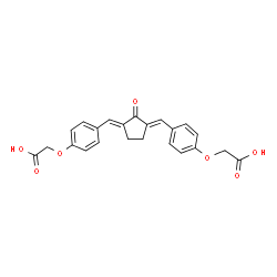 ChemSpider 2D Image | 2,2'-{(2-Oxo-1,3-cyclopentanediylidene)bis[(E)methylylidene-4,1-phenyleneoxy]}diacetic acid | C23H20O7