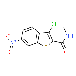 ChemSpider 2D Image | 3-Chloro-N-methyl-6-nitro-1-benzothiophene-2-carboxamide | C10H7ClN2O3S