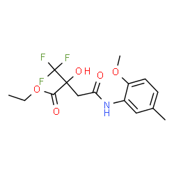 ChemSpider 2D Image | Ethyl 2-hydroxy-4-[(2-methoxy-5-methylphenyl)amino]-4-oxo-2-(trifluoromethyl)butanoate | C15H18F3NO5