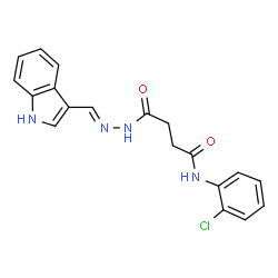 ChemSpider 2D Image | N-(2-Chlorophenyl)-4-[(2E)-2-(1H-indol-3-ylmethylene)hydrazino]-4-oxobutanamide | C19H17ClN4O2