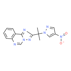 ChemSpider 2D Image | 2-[2-(4-Nitro-1H-pyrazol-1-yl)-2-propanyl][1,2,4]triazolo[1,5-c]quinazoline | C15H13N7O2