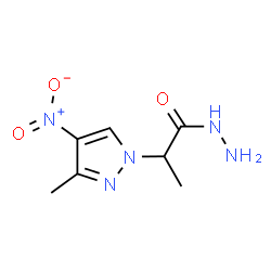 ChemSpider 2D Image | 2-(3-methyl-4-nitropyrazol-1-yl)propanehydrazide | C7H11N5O3