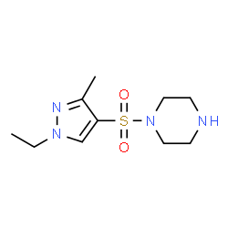 ChemSpider 2D Image | 1-(1-ETHYL-3-METHYLPYRAZOL-4-YLSULFONYL)PIPERAZINE | C10H18N4O2S