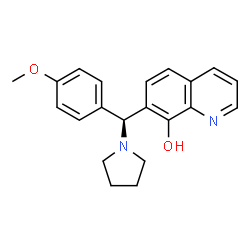 ChemSpider 2D Image | 7-[(S)-(4-Methoxyphenyl)(1-pyrrolidinyl)methyl]-8-quinolinol | C21H22N2O2