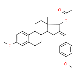ChemSpider 2D Image | (16E)-3-Methoxy-16-(4-methoxybenzylidene)estra-1(10),2,4-trien-17-yl acetate | C29H34O4