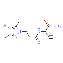 ChemSpider 2D Image | N~2~-[3-(4-Bromo-3,5-dimethyl-1H-pyrazol-1-yl)propanoyl]-3-nitriloalaninamide | C11H14BrN5O2