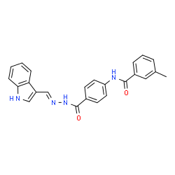 ChemSpider 2D Image | N-(4-{[(2E)-2-(1H-Indol-3-ylmethylene)hydrazino]carbonyl}phenyl)-3-methylbenzamide | C24H20N4O2