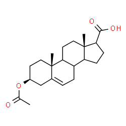ChemSpider 2D Image | (3beta,8xi,9xi,14xi)-3-Acetoxyandrost-5-ene-17-carboxylic acid | C22H32O4
