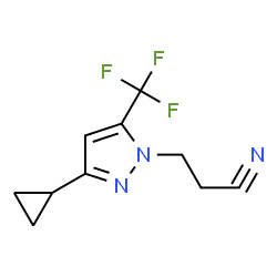 ChemSpider 2D Image | 3-Cyclopropyl-5-(trifluoromethyl)-1H-pyrazole-1-propanenitrile | C10H10F3N3
