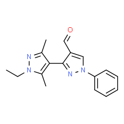 ChemSpider 2D Image | 1'-ethyl-3',5'-dimethyl-1-phenyl-[3,4'-bipyrazole]-4-carbaldehyde | C17H18N4O