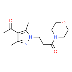 ChemSpider 2D Image | 3-(4-acetyl-3,5-dimethylpyrazol-1-yl)-1-(morpholin-4-yl)propan-1-one | C14H21N3O3