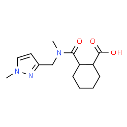 ChemSpider 2D Image | 2-{METHYL[(1-METHYLPYRAZOL-3-YL)METHYL]CARBAMOYL}CYCLOHEXANE-1-CARBOXYLIC ACID | C14H21N3O3