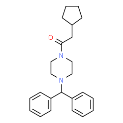 ChemSpider 2D Image | 2-Cyclopentyl-1-[4-(diphenylmethyl)-1-piperazinyl]ethanone | C24H30N2O