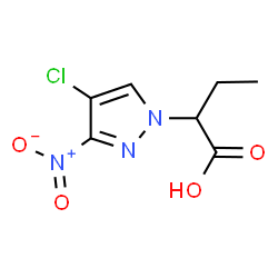 ChemSpider 2D Image | 2-(4-Chloro-3-nitro-1H-pyrazol-1-yl)butanoic acid | C7H8ClN3O4