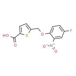 ChemSpider 2D Image | 5-[(4-Fluoro-2-nitrophenoxy)methyl]-2-thiophenecarboxylic acid | C12H8FNO5S