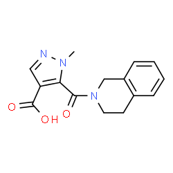 ChemSpider 2D Image | 5-(3,4-dihydro-1H-isoquinoline-2-carbonyl)-1-methylpyrazole-4-carboxylic acid | C15H15N3O3