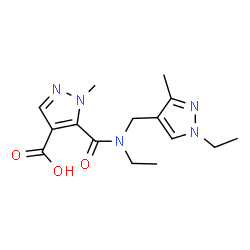 ChemSpider 2D Image | 5-{ETHYL[(1-ETHYL-3-METHYLPYRAZOL-4-YL)METHYL]CARBAMOYL}-1-METHYLPYRAZOLE-4-CARBOXYLIC ACID | C15H21N5O3