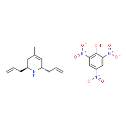 ChemSpider 2D Image | 2,4,6-Trinitrophenol - (2S,6S)-2,6-diallyl-4-methyl-1,2,3,6-tetrahydropyridine (1:1) | C18H22N4O7