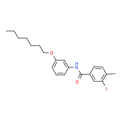 ChemSpider 2D Image | N-[3-(Heptyloxy)phenyl]-3-iodo-4-methylbenzamide | C21H26INO2
